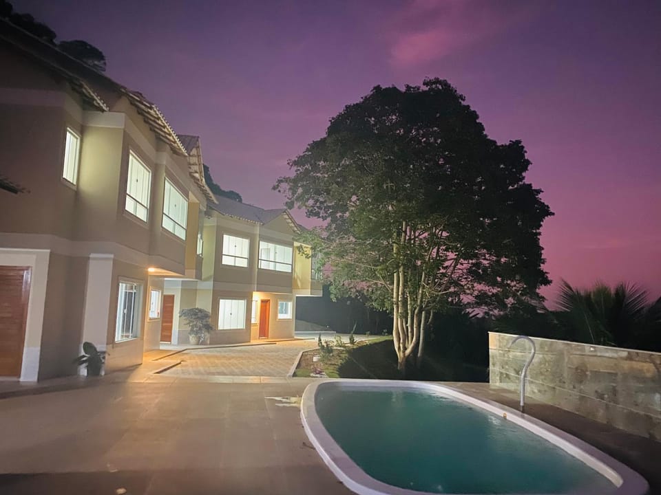 Night, Garden, Swimming pool