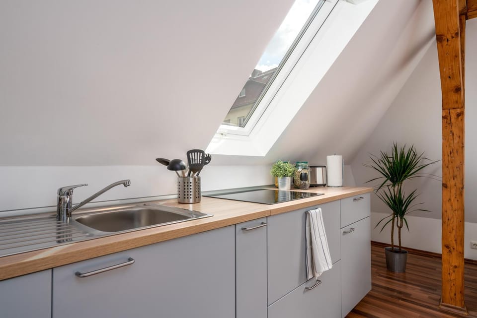 Kitchen or kitchenette, stove, toaster, kitchen