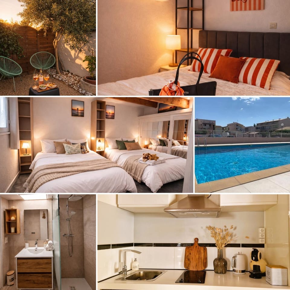CASA OLIVA Plage à 300m Piscine Parking House in Agde