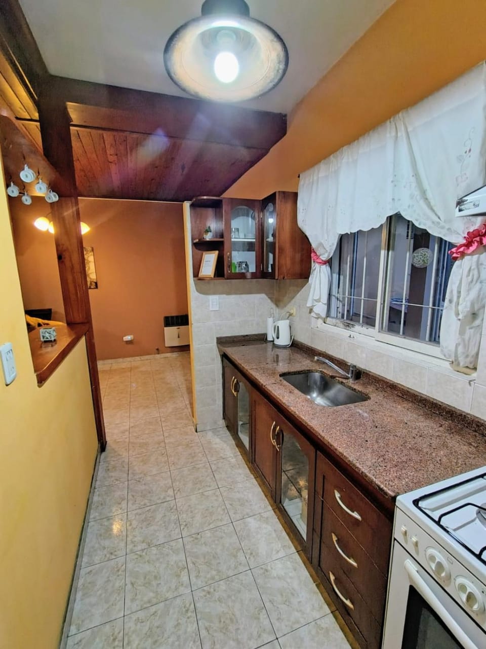 Kitchen or kitchenette, oven