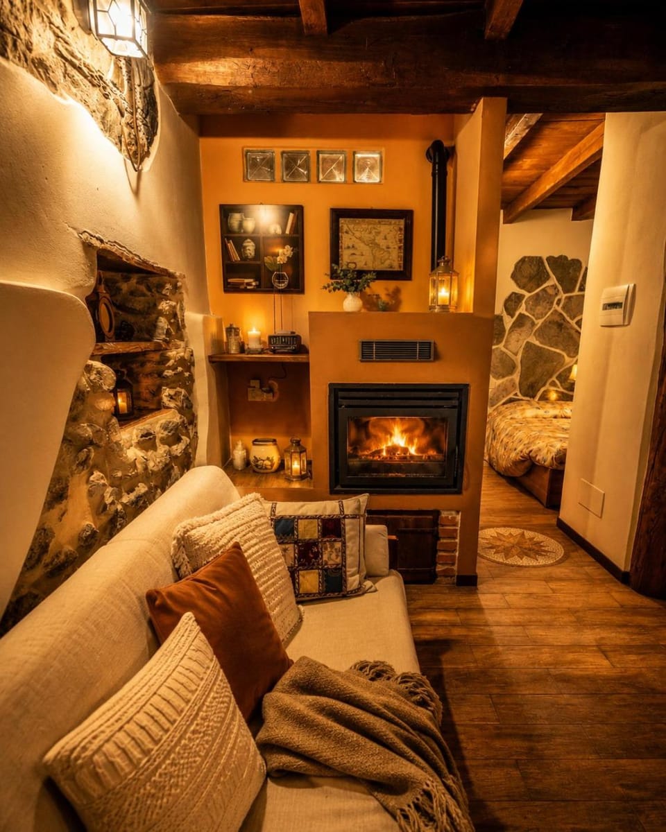 Bed, Living room, Photo of the whole room, Seating area, Bedroom