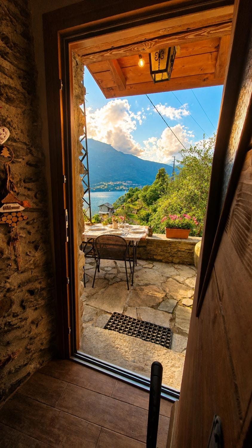 Patio, Facade/entrance, Day, Natural landscape, View (from property/room), View (from property/room), Balcony/Terrace, Dining area, Garden view, Garden view, Lake view, Lake view, Mountain view