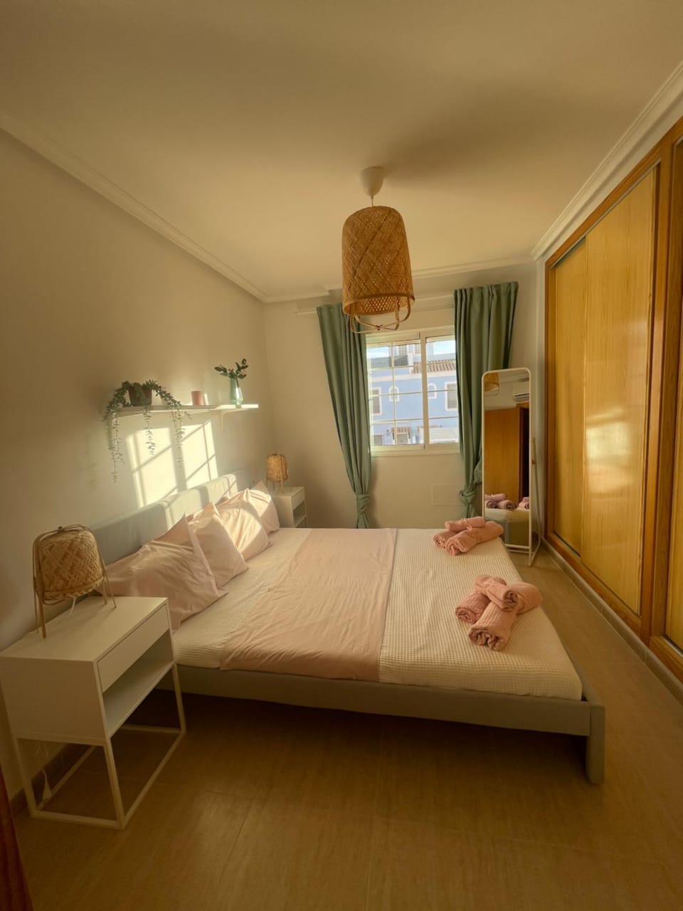 Bed, Photo of the whole room, Bedroom, towels, wardrobe