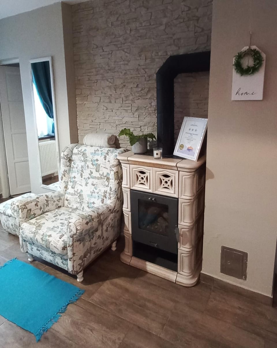 Seating area, fireplace