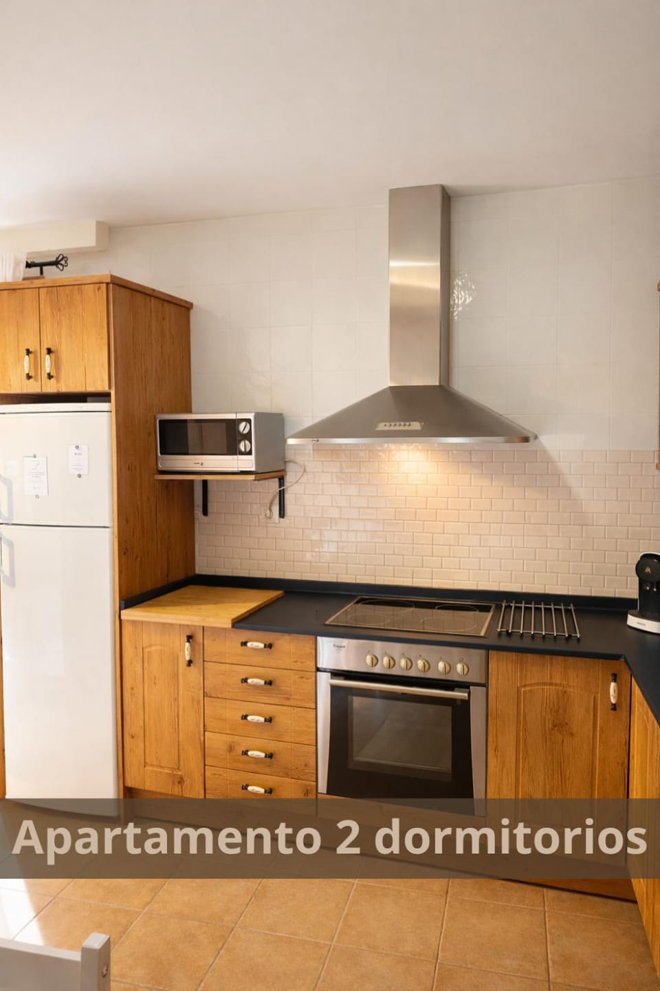 Kitchen or kitchenette, microwave, oven