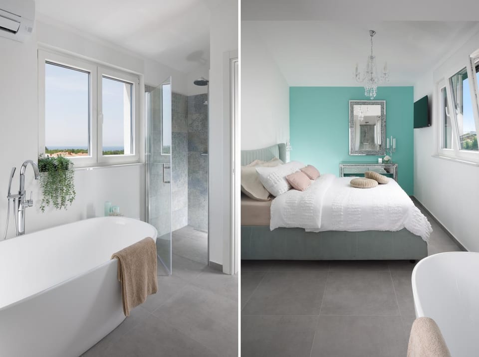 Bed, Bathroom, Bedroom