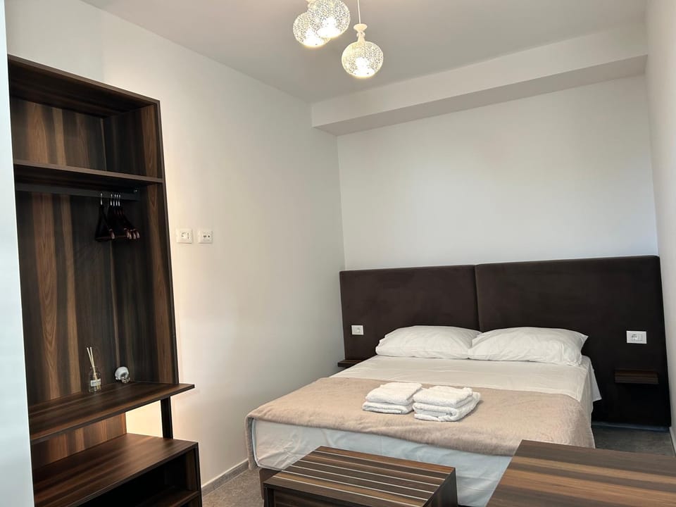 Bed, Photo of the whole room, Bedroom, towels, wardrobe