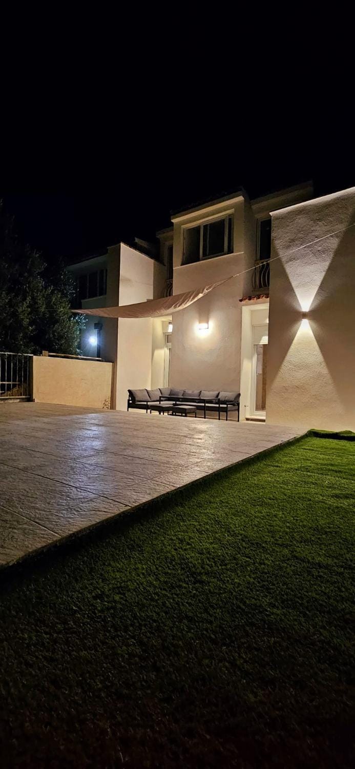 Property building, Patio, Night