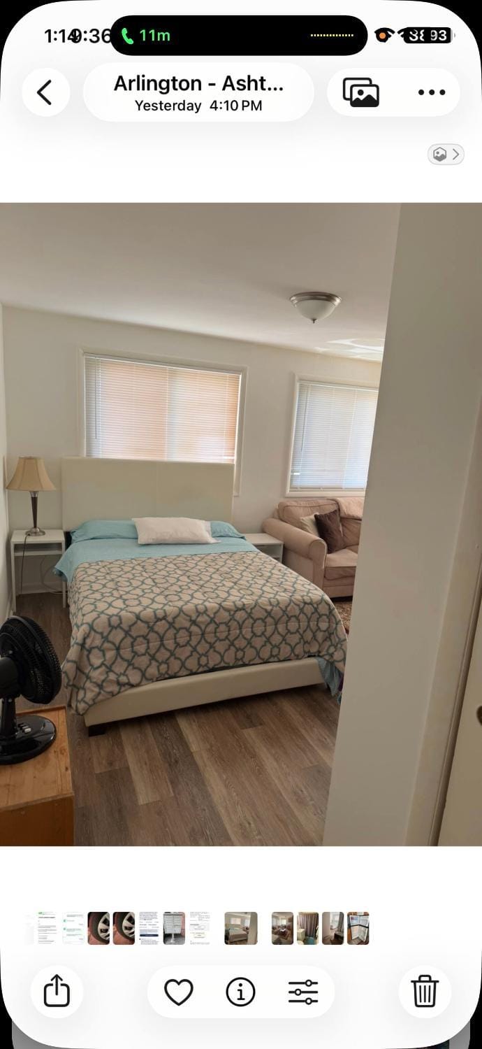 Walk to 2 metro's, furnished studio, private, parking, wifi. Apartment in Arlington