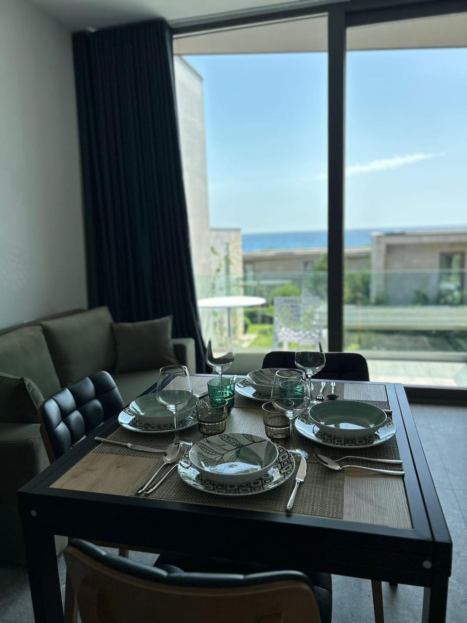 Kitchen or kitchenette, Living room, Dining area, Sea view, Sea view