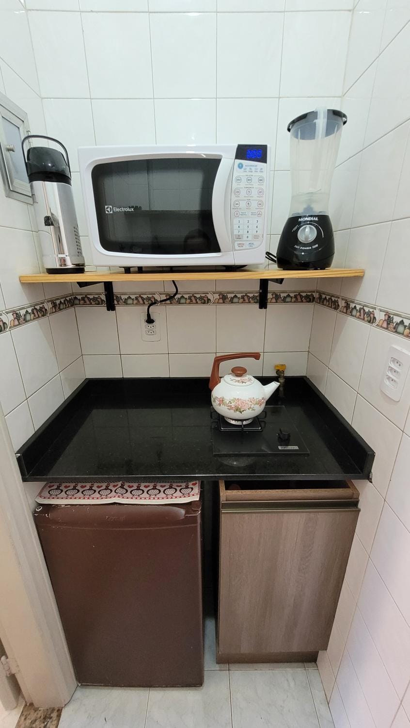Kitchen or kitchenette, minibar, stove