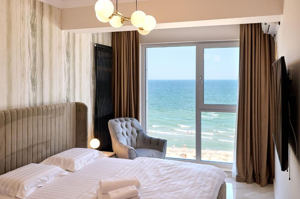Bed, View (from property/room), Photo of the whole room, Beach, Bedroom, Sea view