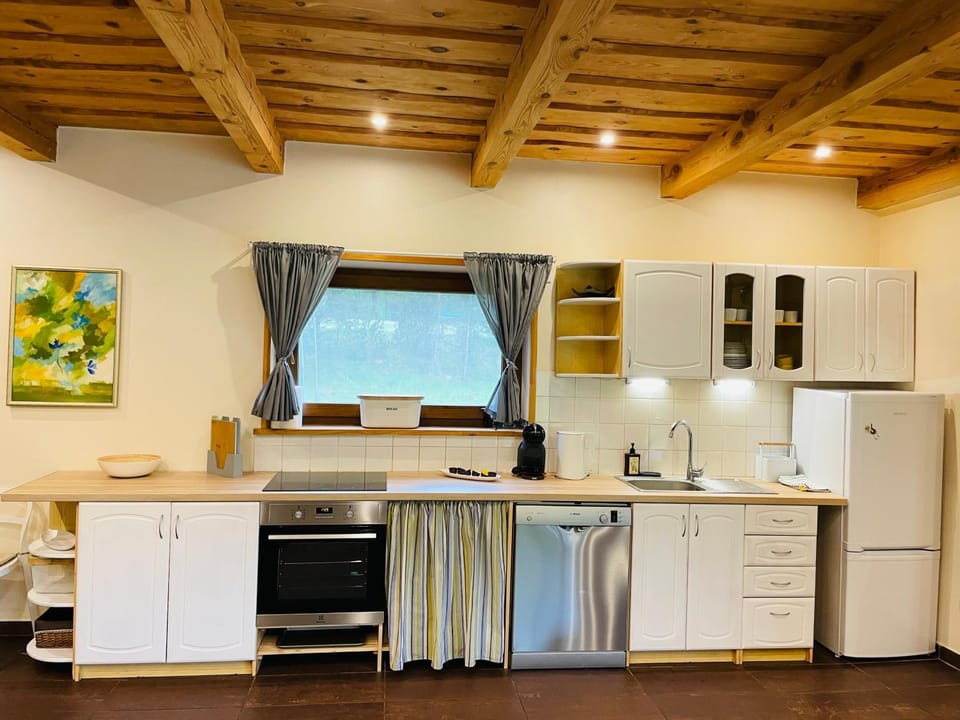 Coffee/tea facilities, Kitchen or kitchenette, dishwasher, oven, stove, toaster