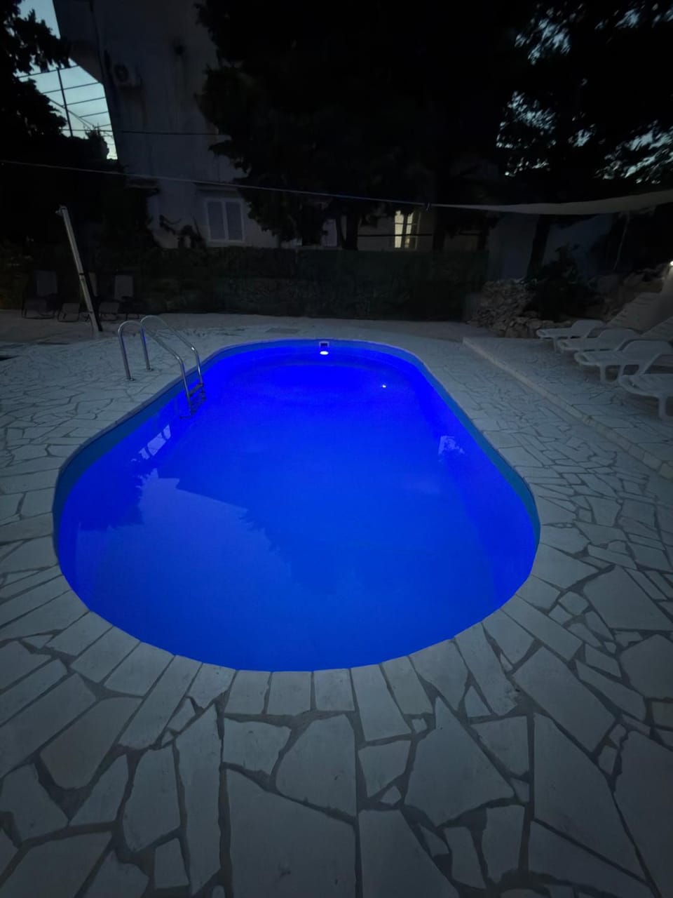 Night, Pool view, Swimming pool