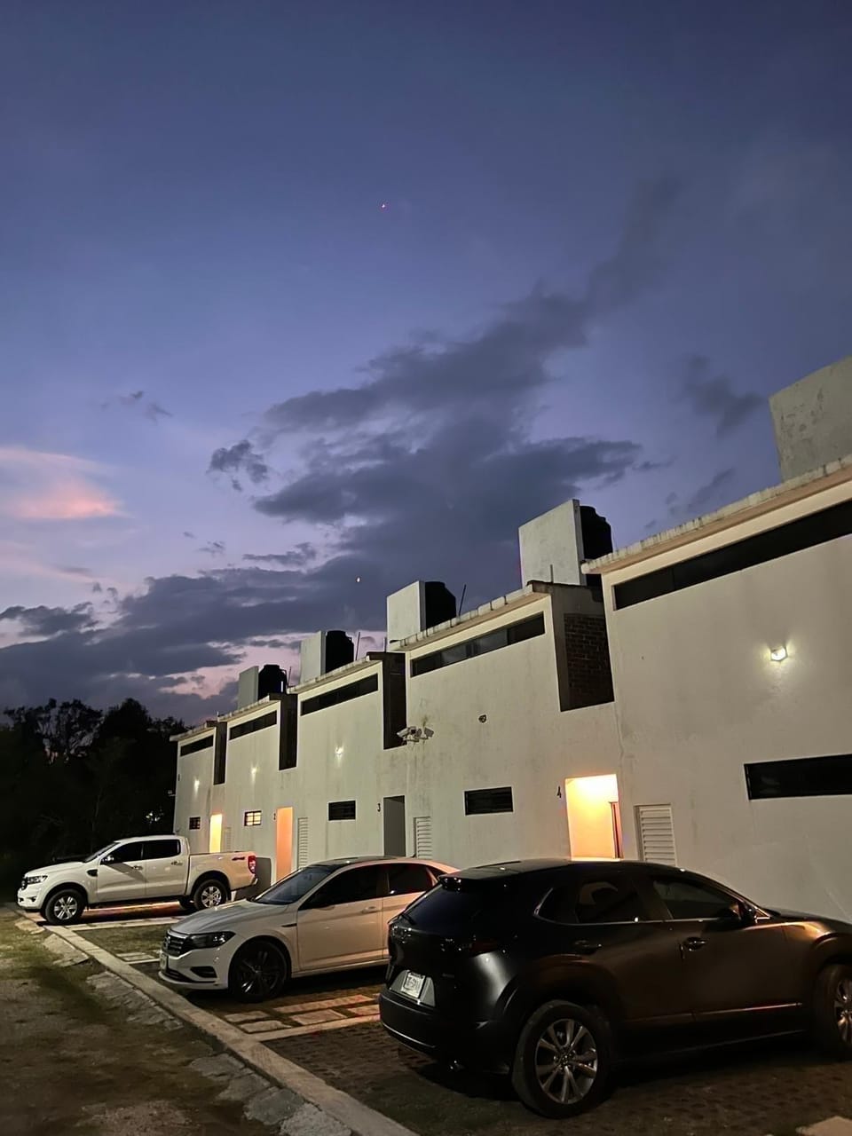 Property building, Night, Parking