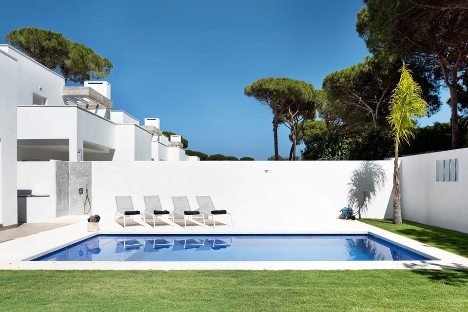 Property building, Living room, Swimming pool