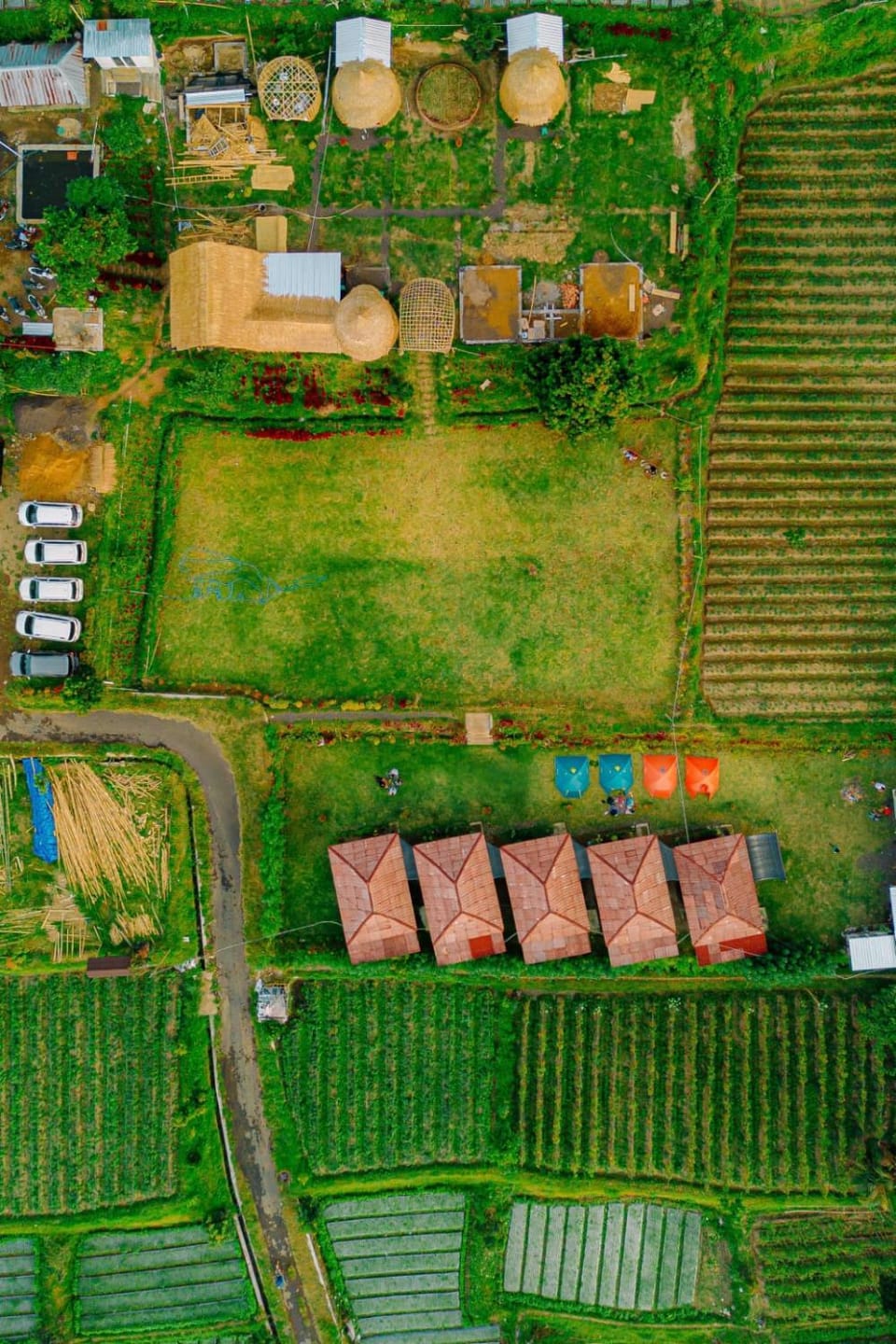 Property building, Spring, Natural landscape, Bird's eye view