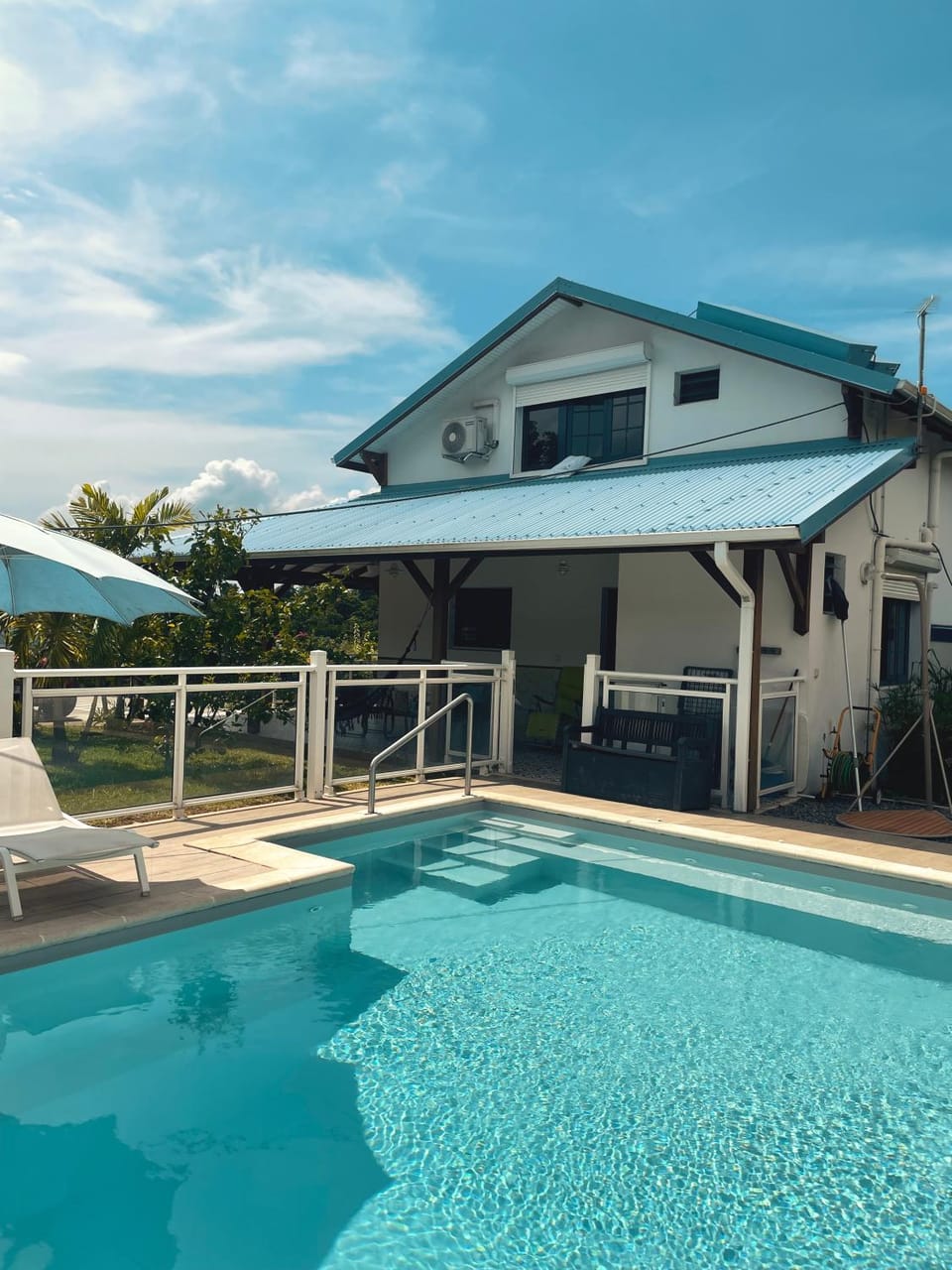 Patio, Pool view, Swimming pool, sunbed