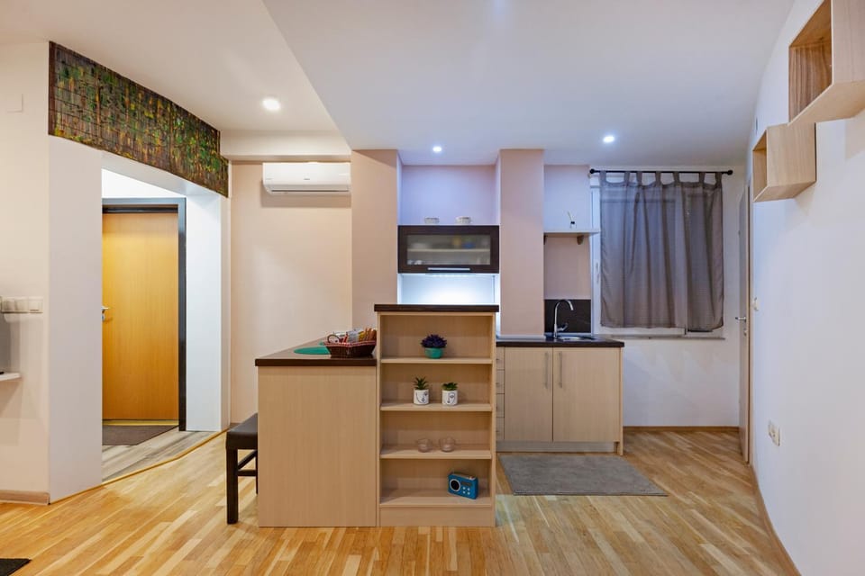 Kitchen or kitchenette, minibar, air conditioner