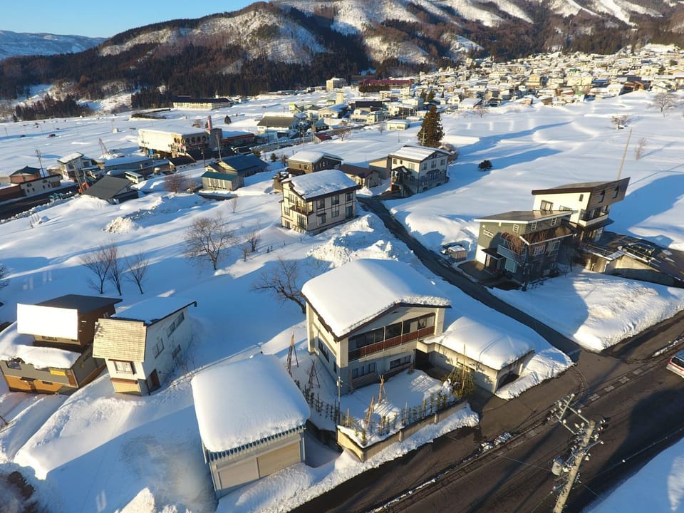 Property building, Bird's eye view, Winter