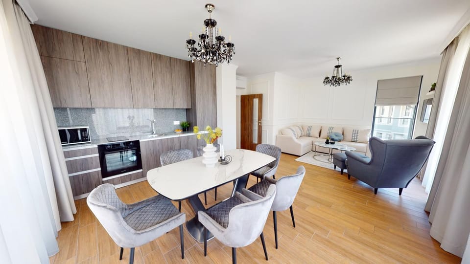 Kitchen or kitchenette, Living room, Dining area