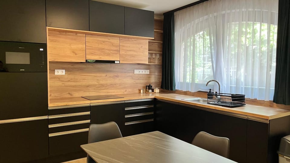 Kitchen or kitchenette, Dining area, stove