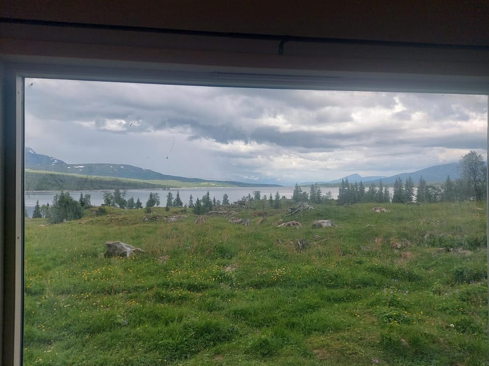 small camping cabbin with shared bathroom and kitchen near by House in Nordland, Norway
