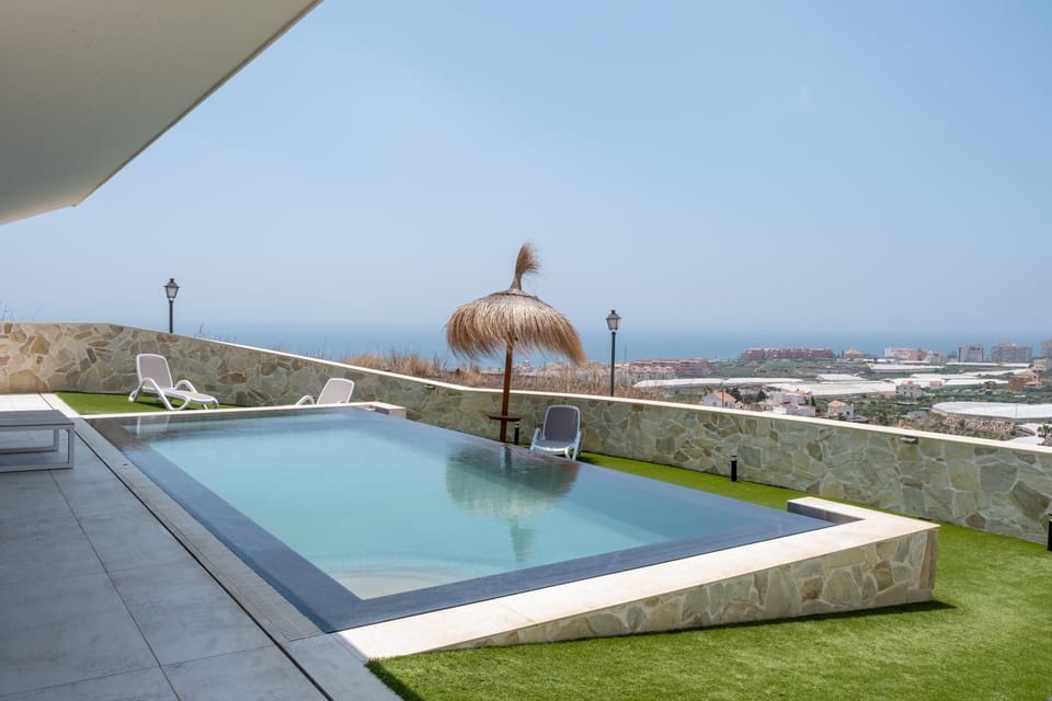 Property building, Living room, Swimming pool