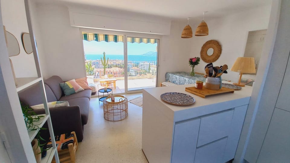 Living room, Seating area, Sea view