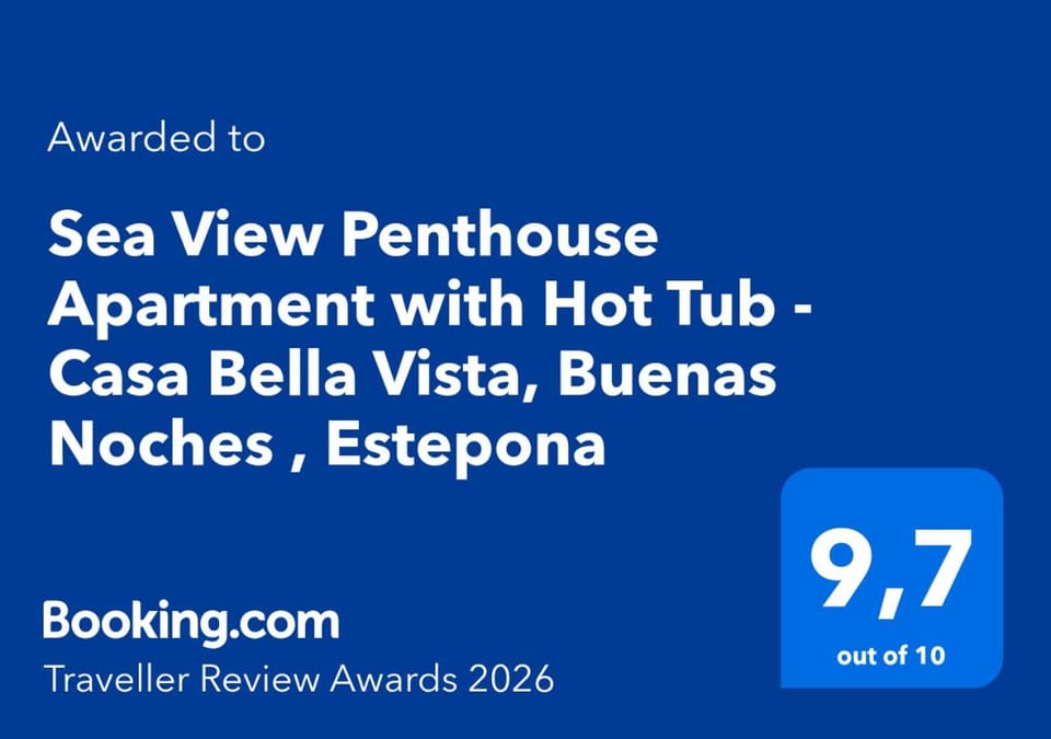 Sea View Penthouse Apartment with Hot Tub - Casa Bella Vista, Buenas Noches , Estepona Apartment in Costa del Sol