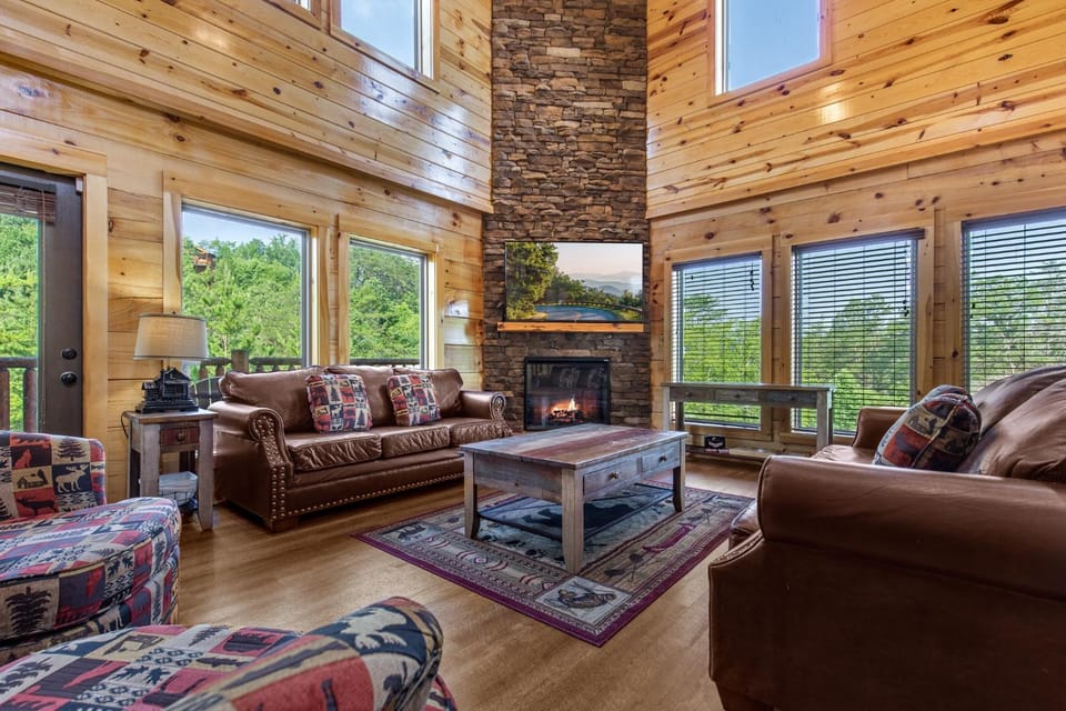 Natural landscape, Living room, Seating area, fireplace, furniture