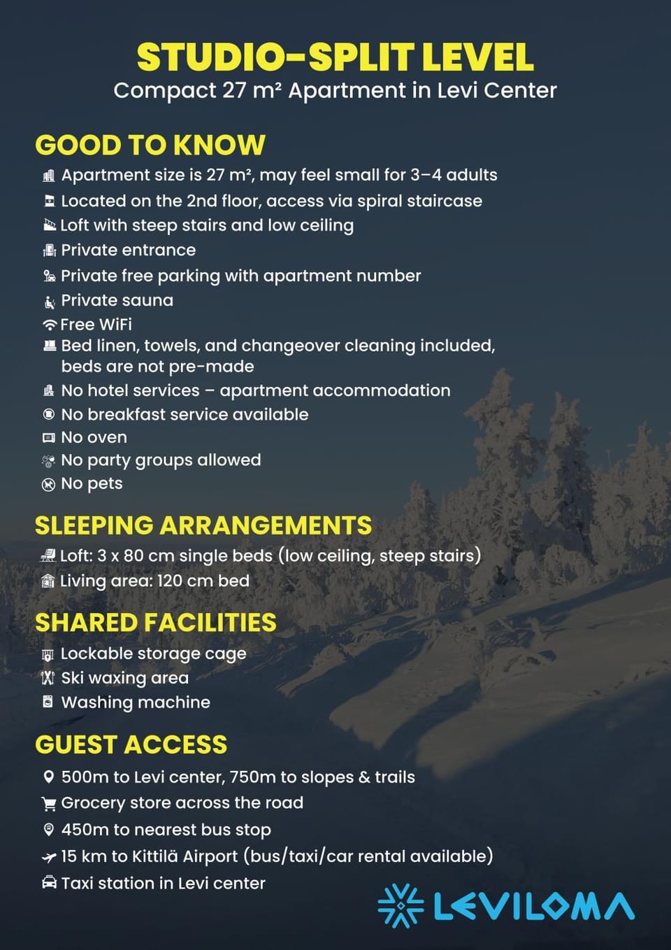 Leviloma - 27m2 B - Levi huoneisto loma-asunto Levistar majoitus - Levi apartment Levistar accommodation Apartment in Lapland