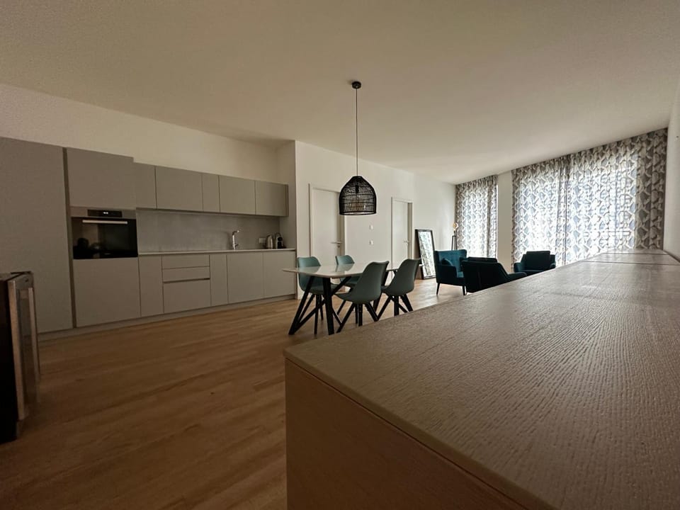 Kitchen or kitchenette, Living room, Seating area, Dining area, pet friendly, stove