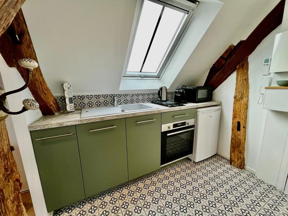 Kitchen or kitchenette, dishwasher, oven