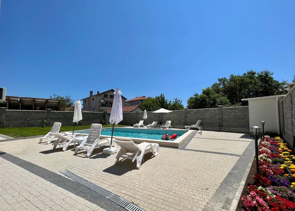 Patio, Pool view