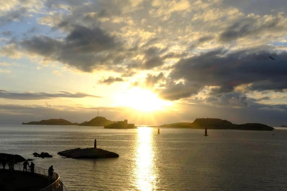 Natural landscape, Sea view, Sunset