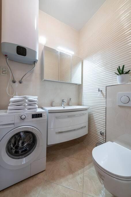 Toilet, Bathroom, washing machine