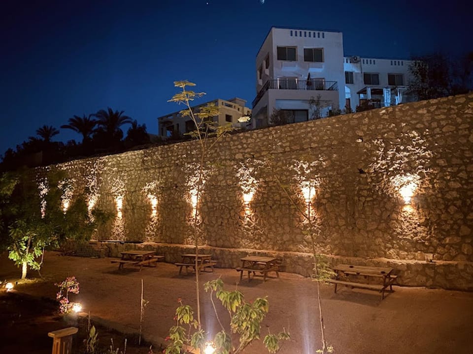 Property building, Night, Garden