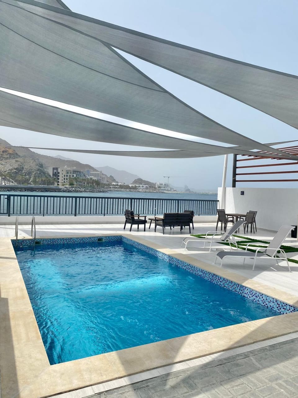 Patio, Day, Natural landscape, View (from property/room), Balcony/Terrace, Mountain view, Pool view, Swimming pool, sunbed