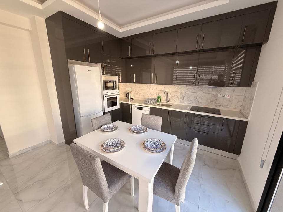 Kitchen or kitchenette, dishwasher, oven, stove