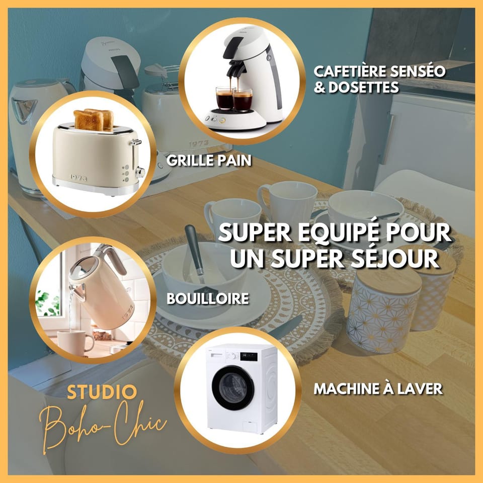 Coffee/tea facilities, toaster, washing machine