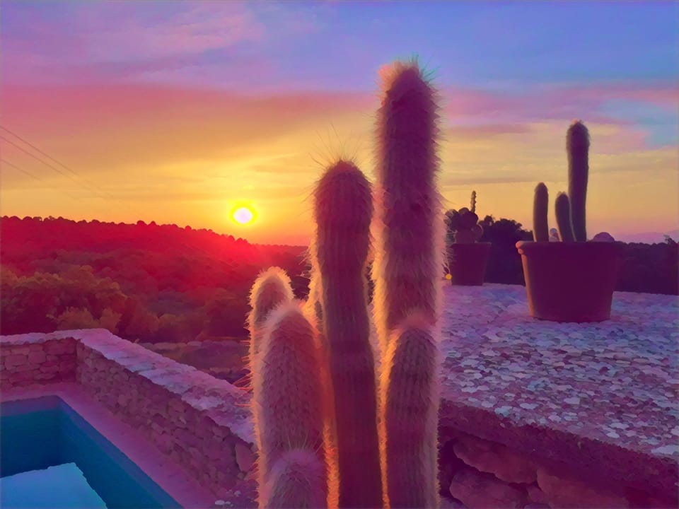 Day, Natural landscape, Mountain view, Pool view, Swimming pool, Sunset