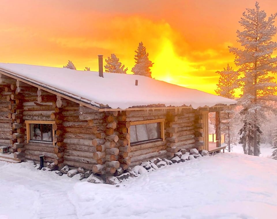 Property building, Winter, Sunset