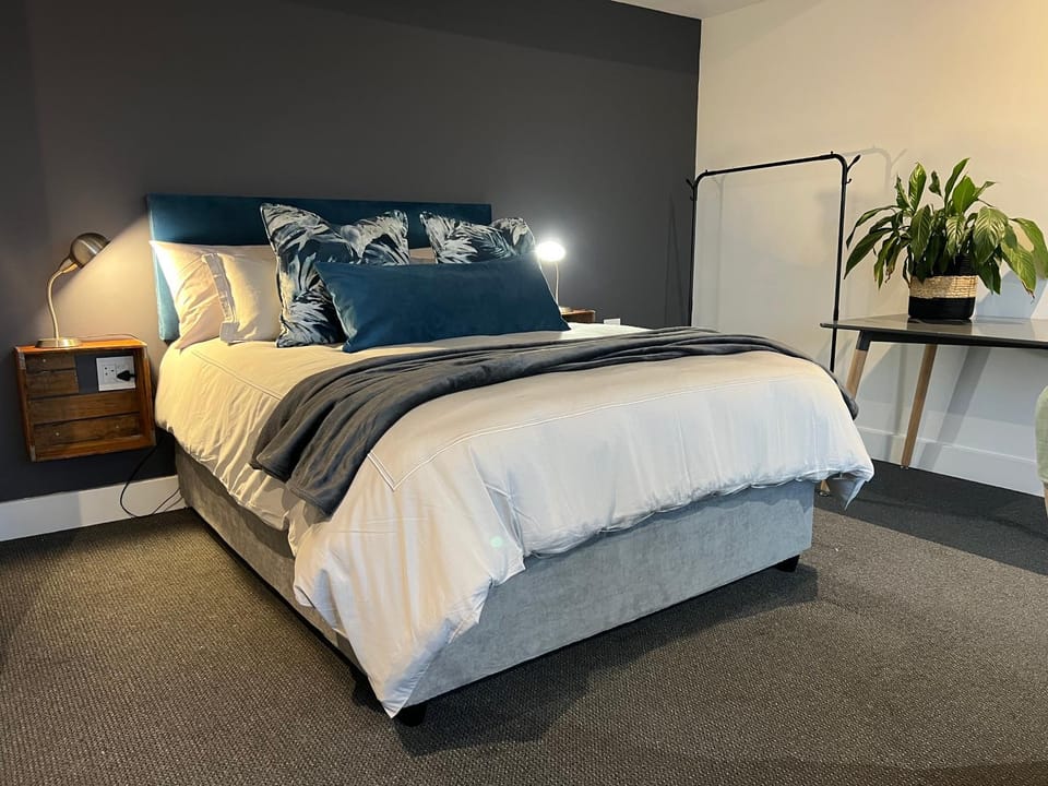 Bed, City view