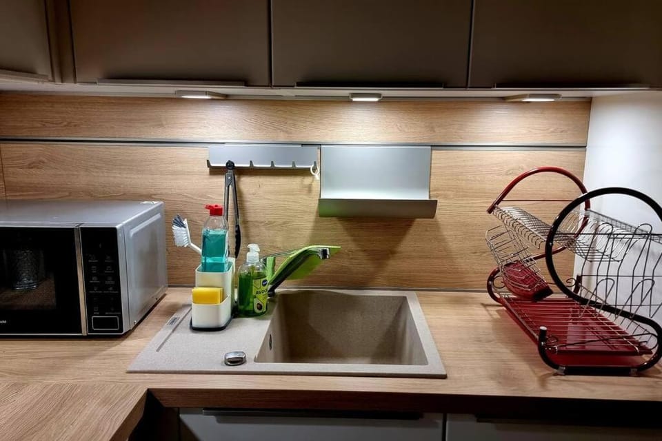 Kitchen or kitchenette, minibar, stove