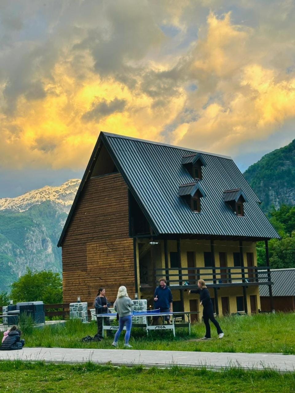 Property building, Spring, Natural landscape, Mountain view, Sunrise, Sunset