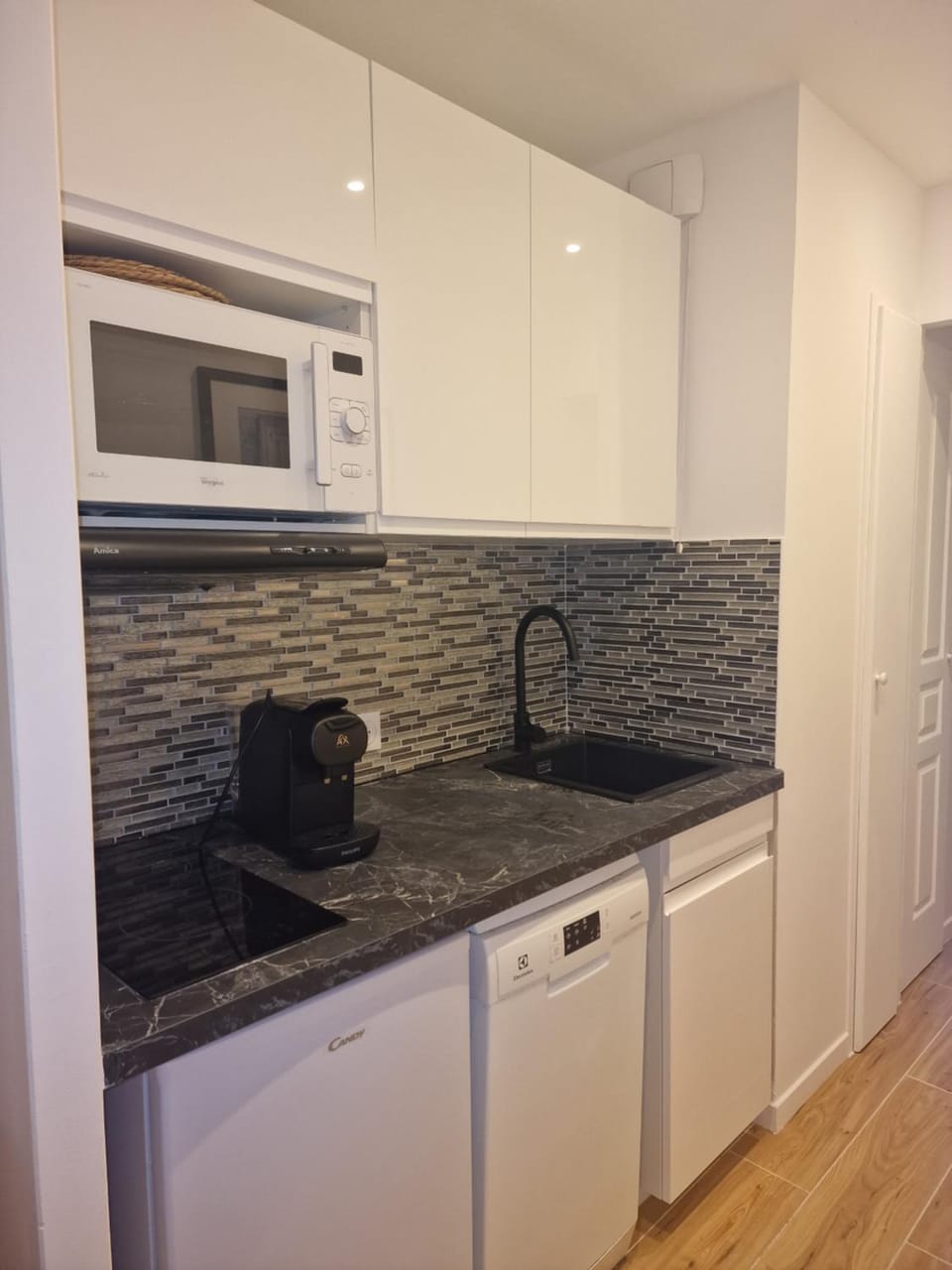 Kitchen or kitchenette, dishwasher, minibar, stove