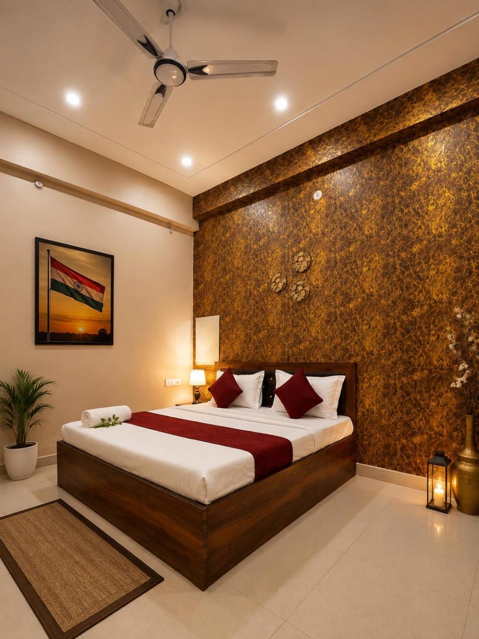 Bed, Photo of the whole room, Bedroom, fireplace