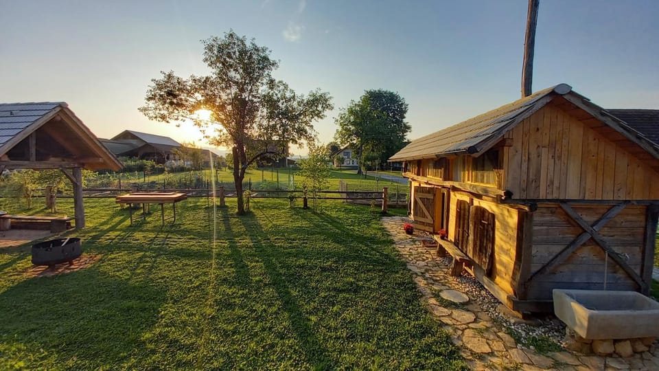 Property building, Garden, Garden view, Sunset