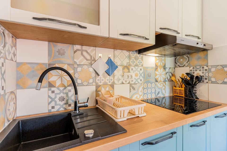 Kitchen or kitchenette, dishwasher, minibar, stove